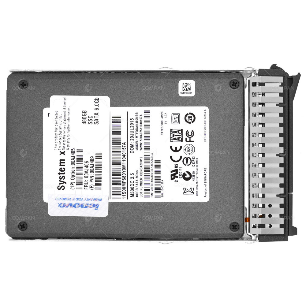 00AJ406  LENOVO SSD 480GB SATA 6G 2.5" SFF FOR SYSTEM X